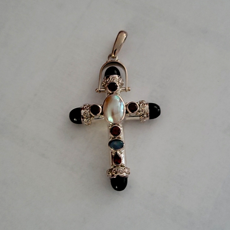Sajen Multi Gem Stone Cross Pendant 75$